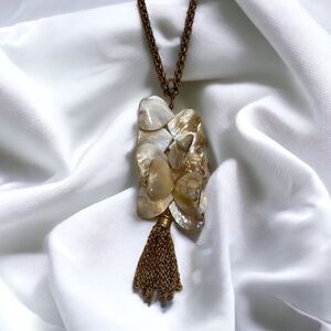 Vintage Shell Tassel Necklace by Sylvia Benson
